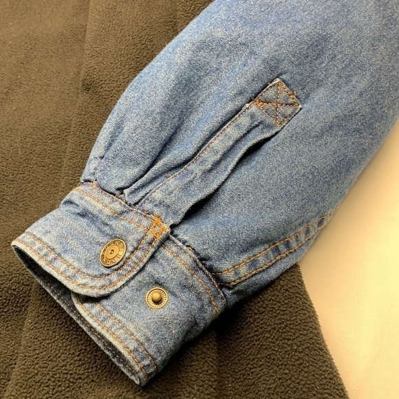 Roughshod Lined Trucker Denim Jean Shacket Jacket Size 46 Medium Blue Wash - Picture 8 of 12